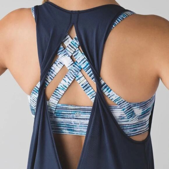 Lululemon Ready & Go Tank Inkwell Blue / Blurry Belle Multi Size 4 - Picture 3 of 12
